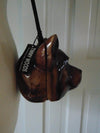 Vintage Timmy Woods German Shepherd Wooden Dog Purse, Collectible Show Bag