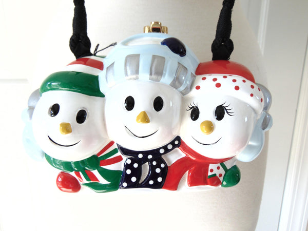 Timmy Woods Three Little Snowman Purse, Snowman Trio Wooden Purses