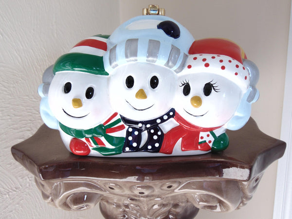 Timmy Woods Three Little Snowman Purse, Snowman Trio Wooden Purses