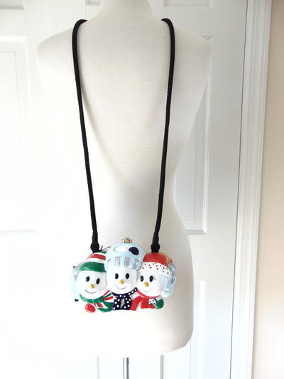Timmy Woods Three Little Snowman Purse, Snowman Trio Wooden Purses