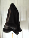 One Size Brown  Shawl Trimmed In Fox Fur, Peri 100% Wrap Brown