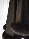 One Size Brown  Shawl Trimmed In Fox Fur, Peri 100% Wrap Brown