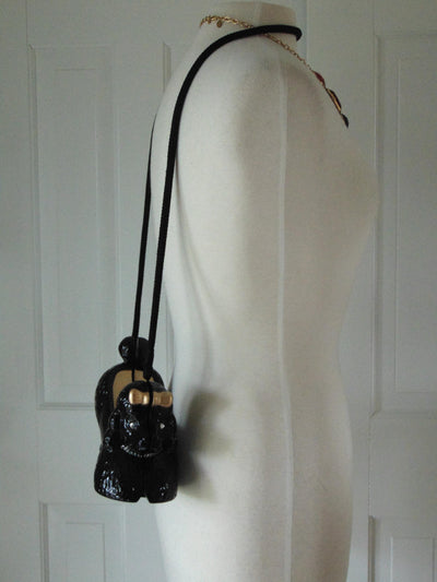 Timmy Woods Handcrafted Wooden Black Poodle Purse, Dog Show Purses