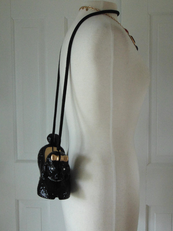 Timmy Woods Handcrafted Wooden Black Poodle Purse, Dog Show Purses