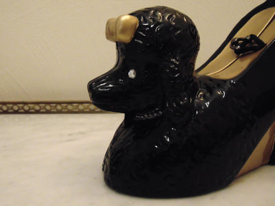 Timmy Woods Handcrafted Wooden Black Poodle Purse, Dog Show Purses