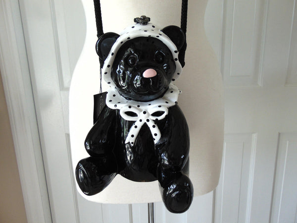 Wooden Black Baby Bear Purse Designed By Timmy Woods, Unique Wood Purses