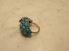 Kenneth Jay Lane Faux Turquoise Dome Star Ring, Gold Tone Crystal Accent