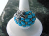 Kenneth Jay Lane Faux Turquoise Dome Star Ring, Gold Tone Crystal Accent