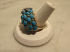 Kenneth Jay Lane Faux Turquoise Dome Star Ring, Gold Tone Crystal Accent
