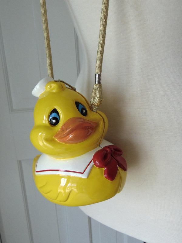 Timmy Woods Vintage Wooden Yellow Duck Purse