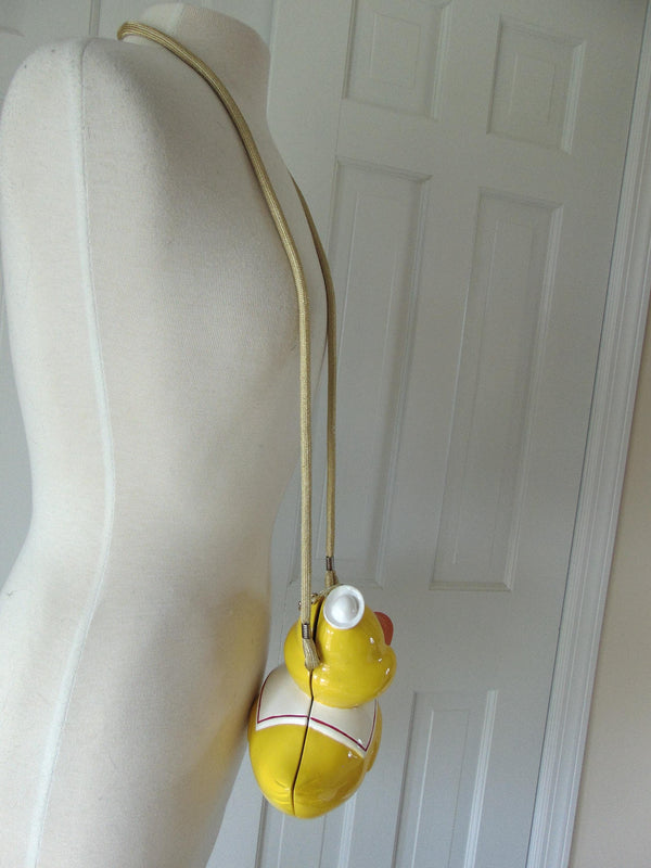 Timmy Woods Vintage Wooden Yellow Duck Purse