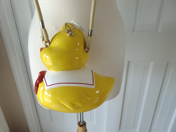 Timmy Woods Vintage Wooden Yellow Duck Purse