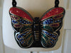 Vintage Timmy Woods Wooden Butterfly Purse Embellished With Crystals, Spring Summer Wooden Purses