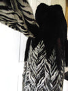 Black And Grey Section Mink Jacket Size Med.