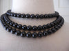 Elizabeth Taylor Midnight Romance Black Pearl Three Strand Necklace
