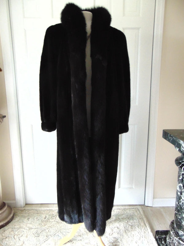 Black Mink Fox Tuxedo Size XL-XXL