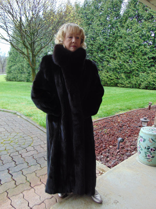 Black Mink Fox Tuxedo Size XL-XXL