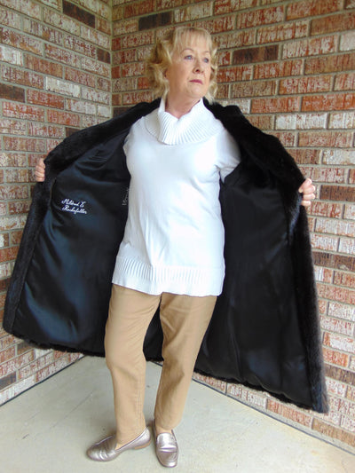 Designer ViccaliUp To Date Black Mink Fur Coat