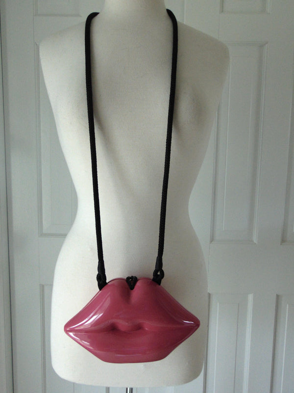 Vintage Fuchsia Lipstick Purse by Timmy Woods, Makeup Artist Clutch Bag