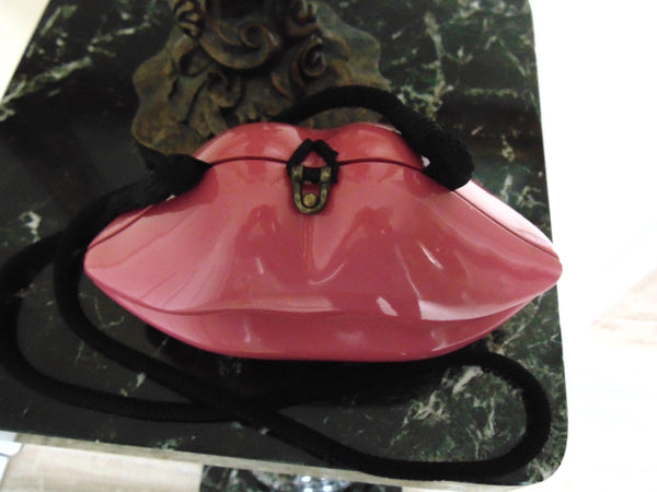Vintage Fuchsia Lipstick Purse by Timmy Woods, Makeup Artist Clutch Bag