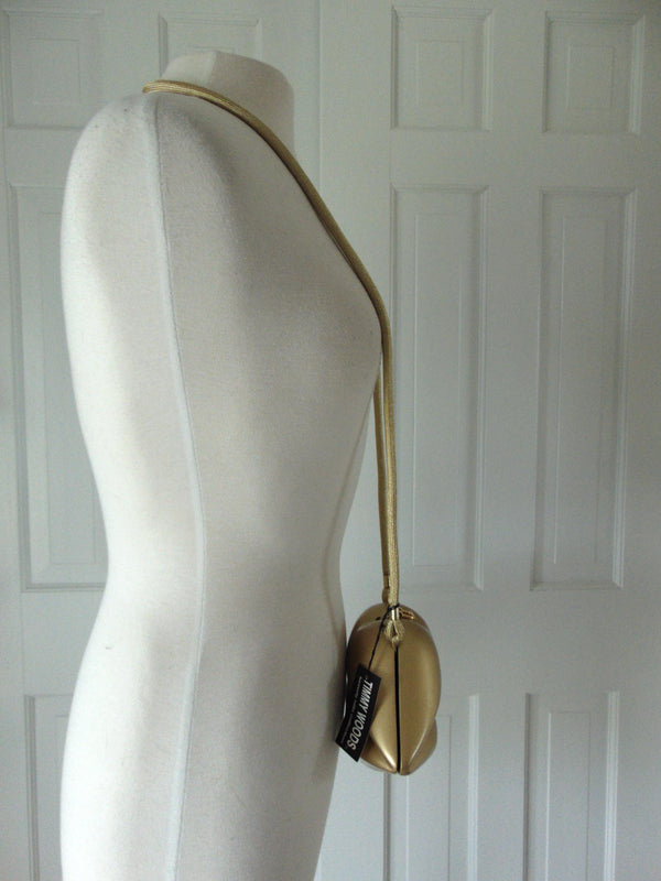 Vintage Gold Lipstick Purse by Timmy Woods, Makeup Artist Clutch Bag