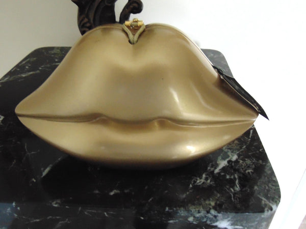 Vintage Gold Lipstick Purse by Timmy Woods, Makeup Artist Clutch Bag