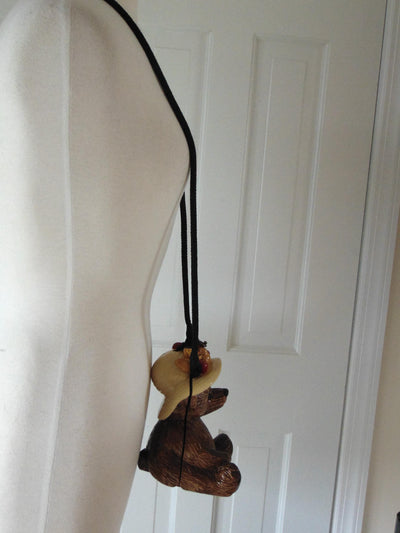 Timmy Woods Harvest Bear Wooden Purse For Fall And Thanksgiving Season,