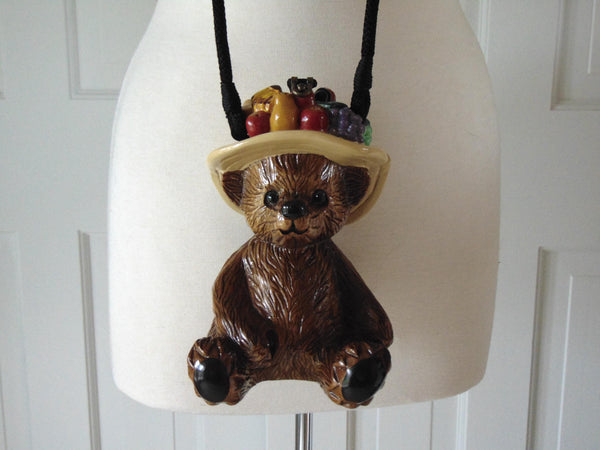 Timmy Woods Harvest Bear Wooden Purse For Fall And Thanksgiving Season,