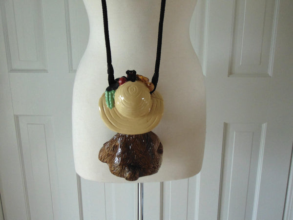 Timmy Woods Harvest Bear Wooden Purse For Fall And Thanksgiving Season,