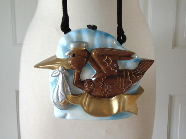 Timmy Woods Wooden Stork Purse,  Gender Reveal Purses