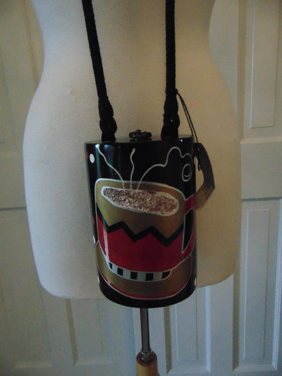 Timmy Woods Wooden Coffee Cup Purse, Seven Joes, Dunkin, Starbucks Cups
