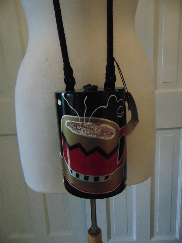 Timmy Woods Wooden Coffee Cup Purse, Seven Joes, Dunkin, Starbucks Cups