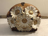 Wooden Timmy Woods White Flowers Purse, Spring, Summer Purses, Wedding Floral Purse