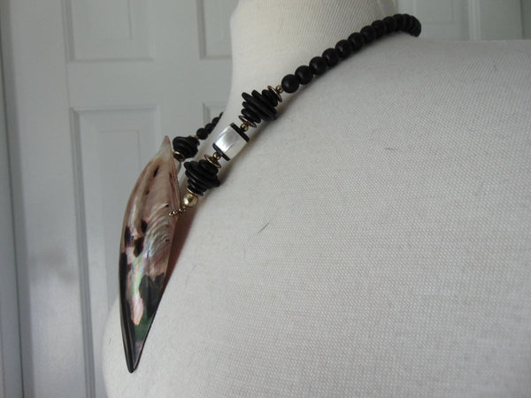 Beaded Mother Of Pearl Sea Shell Necklace, Spring Summer Shell Necklaces