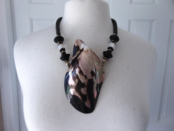 Beaded Mother Of Pearl Sea Shell Necklace, Spring Summer Shell Necklaces