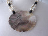 Black Beads White Pearls Seashell Center Necklace, Brach Vacation Necklaces