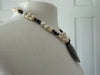 Black Beads White Pearls Seashell Center Necklace, Brach Vacation Necklaces