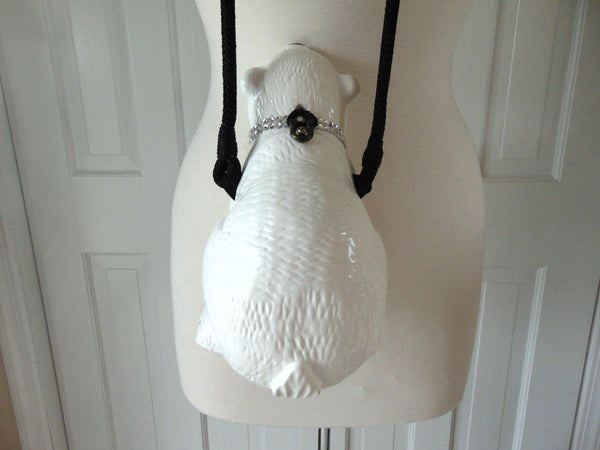 Wooden Timmy Woods White Polar Bear Purse, Coke a Cola Bear Crossbody Bag