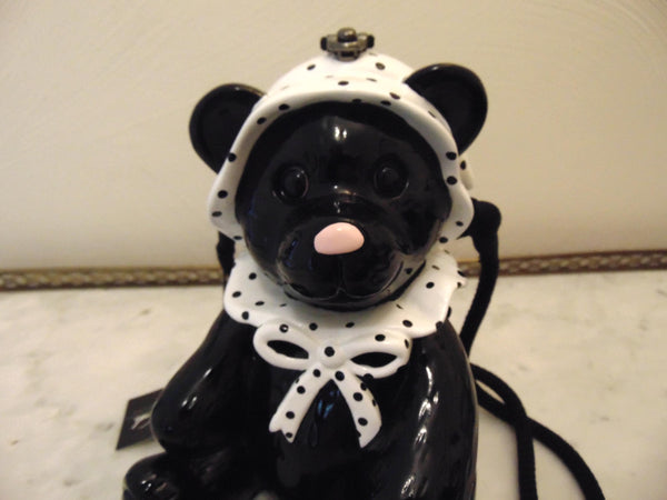 Wooden Black Baby Bear Purse Designed By Timmy Woods, Unique Wood Purses