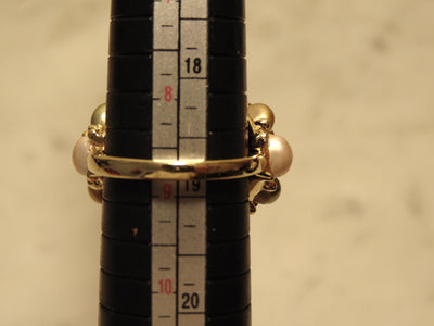 Kenneth Jay Lane Pastel Pearl Cluster Dome Ring, Gold Tone, Size 9