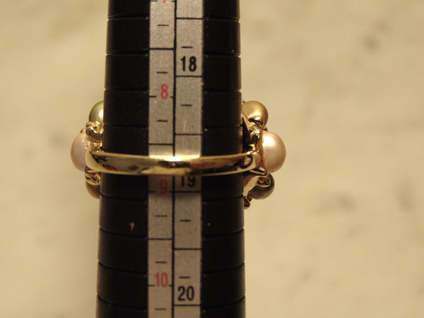 Kenneth Jay Lane Pastel Pearl Cluster Dome Ring, Gold Tone, Size 9