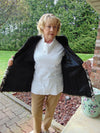 Black And Grey Section Mink Jacket Size Med.