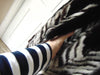 Black And Grey Section Mink Jacket Size Med.