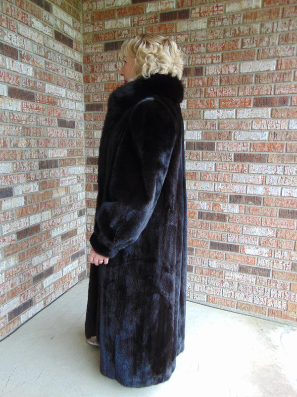 Black Mink Fox Tuxedo Size XL-XXL