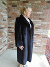 Dark Brown Full Length Mink Fur Coat Size Medium