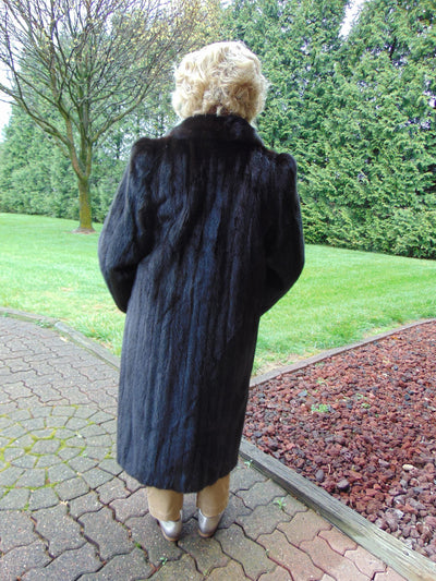 Dark Brown Full Length Mink Fur Coat Size Medium