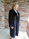 Dark Brown Full Length Mink Fur Coat Size Medium