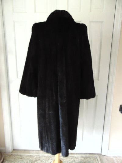 Dark Brown Full Length Mink Fur Coat Size Medium
