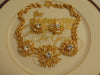 KJL Golden Starburst Crystals Necklace Clip On Earring Set