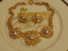 KJL Golden Starburst Crystals Necklace Clip On Earring Set